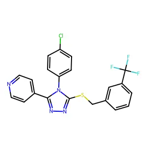 4-(4-chlorophenyl)-5-(4-pyridinyl)-4H-1,2,4-triazol-3-yl 3-(trifluoromethyl)benzyl sulfide structure