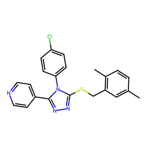 4-{4-(4-chlorophenyl)-5-[(2,5-dimethylbenzyl)sulfanyl]-4H-1,2,4-triazol-3-yl}pyridine structure