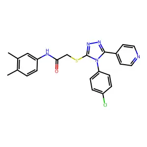 2-{[4-(4-chlorophenyl)-5-(pyridin-4-yl)-4H-1,2,4-triazol-3-yl]sulfanyl}-N-(3,4-dimethylphenyl)acetamide structure
