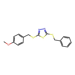 2-(Benzylthio)-5-((4-methoxybenzyl)thio)-1,3,4-thiadiazole structure