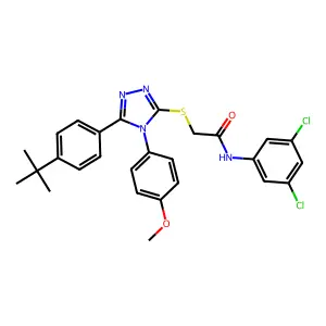 2-{[5-(4-tert-butylphenyl)-4-(4-methoxyphenyl)-4H-1,2,4-triazol-3-yl]sulfanyl}-N-(3,5-dichlorophenyl)acetamide structure
