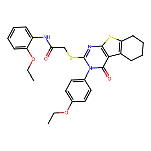 N-(2-ethoxyphenyl)-2-{[3-(4-ethoxyphenyl)-4-oxo-3,4,5,6,7,8-hexahydro[1]benzothieno[2,3-d]pyrimidin-2-yl]sulfanyl}acetamide structure