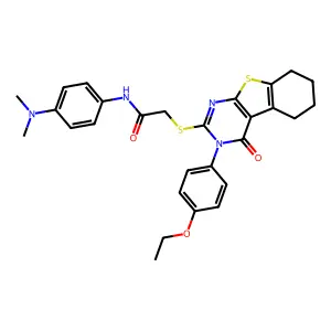 N-[4-(dimethylamino)phenyl]-2-{[3-(4-ethoxyphenyl)-4-oxo-3,4,5,6,7,8-hexahydro[1]benzothieno[2,3-d]pyrimidin-2-yl]sulfanyl}acetamide structure