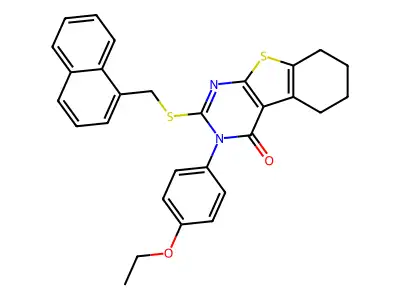 3-(4-ETHOXYPHENYL)-2-[(1-NAPHTHYLMETHYL)SULFANYL]-5,6,7,8-TETRAHYDRO[1]BENZOTHIENO[2,3-D]PYRIMIDIN-4(3H)-ONE structure