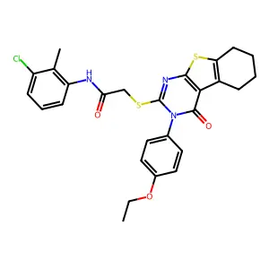 N-(3-chloro-2-methylphenyl)-2-{[3-(4-ethoxyphenyl)-4-oxo-3,4,5,6,7,8-hexahydro[1]benzothieno[2,3-d]pyrimidin-2-yl]sulfanyl}acetamide structure
