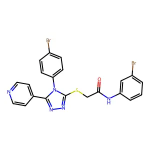N-(3-bromophenyl)-2-{[4-(4-bromophenyl)-5-(pyridin-4-yl)-4H-1,2,4-triazol-3-yl]sulfanyl}acetamide structure