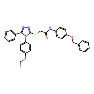 N-[4-(benzyloxy)phenyl]-2-{[4-(4-ethoxyphenyl)-5-(pyridin-3-yl)-4H-1,2,4-triazol-3-yl]sulfanyl}acetamide structure