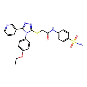 2-[[4-(4-ethoxyphenyl)-5-pyridin-3-yl-1,2,4-triazol-3-yl]sulfanyl]-N-(4-sulfamoylphenyl)acetamide structure