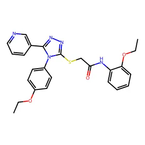 N-(2-ethoxyphenyl)-2-{[4-(4-ethoxyphenyl)-5-(pyridin-3-yl)-4H-1,2,4-triazol-3-yl]sulfanyl}acetamide structure