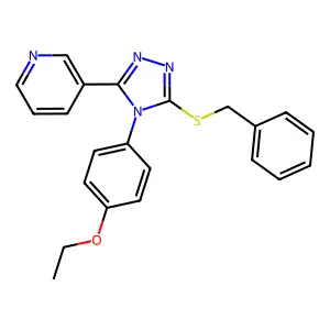 3-[5-(benzylsulfanyl)-4-(4-ethoxyphenyl)-4H-1,2,4-triazol-3-yl]pyridine structure