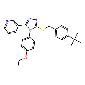 3-{5-[(4-tert-butylbenzyl)sulfanyl]-4-(4-ethoxyphenyl)-4H-1,2,4-triazol-3-yl}pyridine structure
