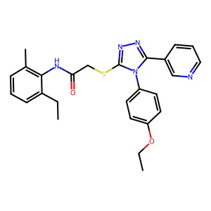2-{[4-(4-ethoxyphenyl)-5-(pyridin-3-yl)-4H-1,2,4-triazol-3-yl]sulfanyl}-N-(2-ethyl-6-methylphenyl)acetamide structure