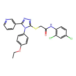 N-(2,4-dichlorophenyl)-2-{[4-(4-ethoxyphenyl)-5-(pyridin-3-yl)-4H-1,2,4-triazol-3-yl]sulfanyl}acetamide structure