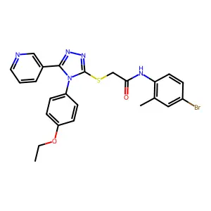 N-(4-bromo-2-methylphenyl)-2-{[4-(4-ethoxyphenyl)-5-(pyridin-3-yl)-4H-1,2,4-triazol-3-yl]sulfanyl}acetamide structure