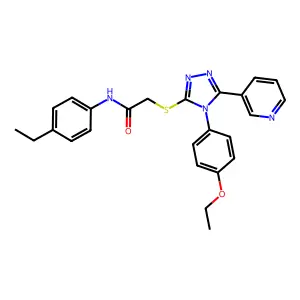 2-{[4-(4-ethoxyphenyl)-5-(pyridin-3-yl)-4H-1,2,4-triazol-3-yl]sulfanyl}-N-(4-ethylphenyl)acetamide structure