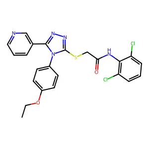 N-(2,6-dichlorophenyl)-2-{[4-(4-ethoxyphenyl)-5-(pyridin-3-yl)-4H-1,2,4-triazol-3-yl]sulfanyl}acetamide structure