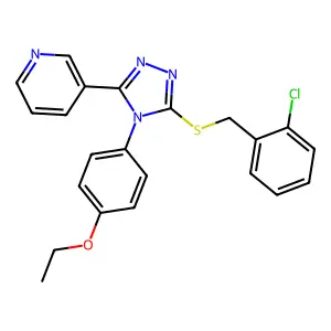 3-{5-[(2-chlorobenzyl)sulfanyl]-4-(4-ethoxyphenyl)-4H-1,2,4-triazol-3-yl}pyridine structure