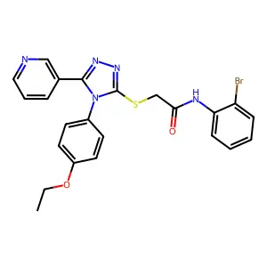 N-(2-bromophenyl)-2-{[4-(4-ethoxyphenyl)-5-(pyridin-3-yl)-4H-1,2,4-triazol-3-yl]sulfanyl}acetamide structure