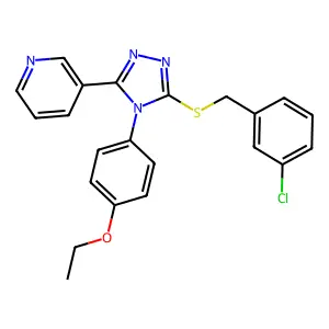 3-[5-[(3-chlorobenzyl)sulfanyl]-4-(4-ethoxyphenyl)-4H-1,2,4-triazol-3-yl]pyridine structure