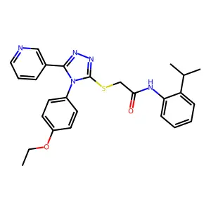 2-{[4-(4-ethoxyphenyl)-5-(pyridin-3-yl)-4H-1,2,4-triazol-3-yl]sulfanyl}-N-[2-(propan-2-yl)phenyl]acetamide structure