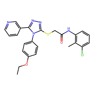 N-(3-chloro-2-methylphenyl)-2-{[4-(4-ethoxyphenyl)-5-(pyridin-3-yl)-4H-1,2,4-triazol-3-yl]sulfanyl}acetamide structure