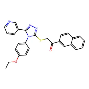 2-{[4-(4-ethoxyphenyl)-5-(pyridin-3-yl)-4H-1,2,4-triazol-3-yl]sulfanyl}-1-(naphthalen-2-yl)ethanone structure