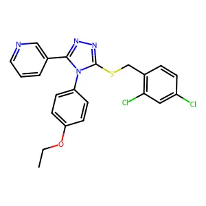 3-{5-[(2,4-dichlorobenzyl)sulfanyl]-4-(4-ethoxyphenyl)-4H-1,2,4-triazol-3-yl}pyridine structure