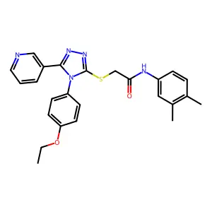 N-(3,4-dimethylphenyl)-2-{[4-(4-ethoxyphenyl)-5-(pyridin-3-yl)-4H-1,2,4-triazol-3-yl]sulfanyl}acetamide structure