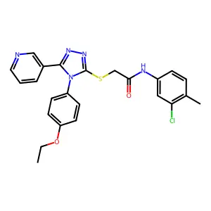 N-(3-chloro-4-methylphenyl)-2-{[4-(4-ethoxyphenyl)-5-(pyridin-3-yl)-4H-1,2,4-triazol-3-yl]sulfanyl}acetamide structure