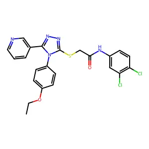 N-(3,4-dichlorophenyl)-2-{[4-(4-ethoxyphenyl)-5-(pyridin-3-yl)-4H-1,2,4-triazol-3-yl]sulfanyl}acetamide structure