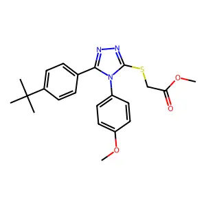 methyl {[5-(4-tert-butylphenyl)-4-(4-methoxyphenyl)-4H-1,2,4-triazol-3-yl]sulfanyl}acetate structure