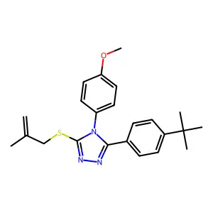 3-(4-tert-butylphenyl)-4-(4-methoxyphenyl)-5-[(2-methylprop-2-en-1-yl)sulfanyl]-4H-1,2,4-triazole structure