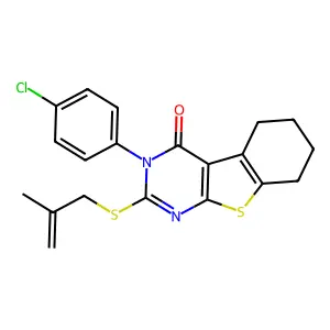 [1]Benzothieno[2,3-d]pyrimidin-4(3H)-one, 3-(4-chlorophenyl)-5,6,7,8-tetrahydro-2-[(2-methyl-2-propen-1-yl)thio]- structure