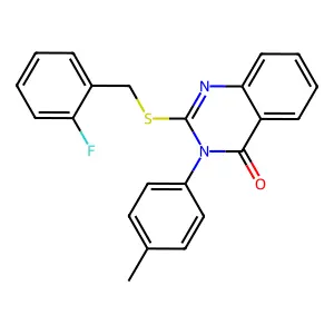 2-((2-Fluorobenzyl)thio)-3-(4-methylphenyl)-4(3H)-quinazolinone structure