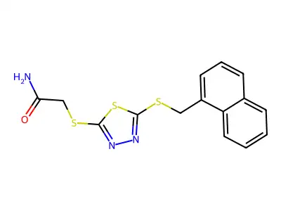 2-[[5-(Naphthalen-1-ylmethylsulfanyl)-1,3,4-thiadiazol-2-yl]sulfanyl]acetamide structure
