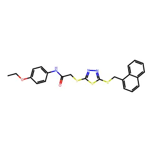 N-(4-ethoxyphenyl)-2-({5-[(naphthalen-1-ylmethyl)sulfanyl]-1,3,4-thiadiazol-2-yl}sulfanyl)acetamide structure