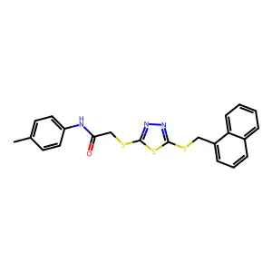 N-(4-methylphenyl)-2-({5-[(naphthalen-1-ylmethyl)sulfanyl]-1,3,4-thiadiazol-2-yl}sulfanyl)acetamide structure