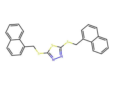 2,5-Bis[(naphthalen-1-ylmethyl)sulfanyl]-1,3,4-thiadiazole structure
