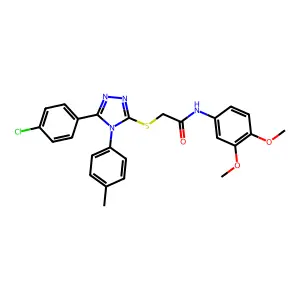 2-{[5-(4-chlorophenyl)-4-(4-methylphenyl)-4H-1,2,4-triazol-3-yl]sulfanyl}-N-(3,4-dimethoxyphenyl)acetamide structure