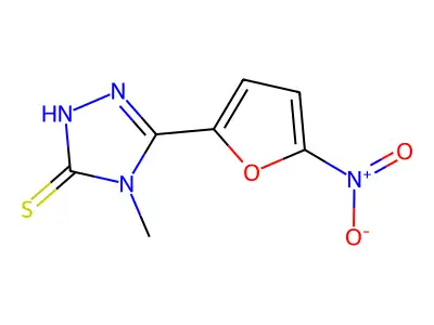 3H-1,2,4-Triazole-3-thione, 2,4-dihydro-4-methyl-5-(5-nitro-2-furanyl)- structure
