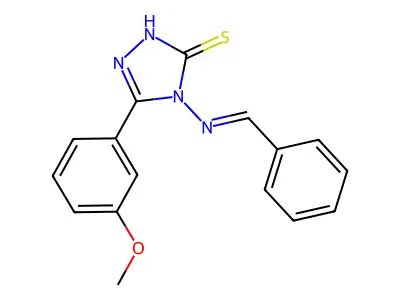 4-(benzylideneamino)-3-(3-methoxyphenyl)-1H-1,2,4-triazole-5-thione structure