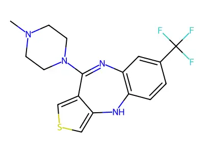 4H-Thieno(3,4-b)(1,5)benzodiazepine, 10-(4-methyl-1-piperazinyl)-7-(trifluoromethyl)- structure