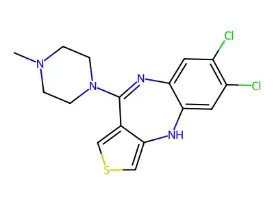4H-Thieno(3,4-b)(1,5)benzodiazepine, 6,7-dichloro-10-(4-methyl-1-piperazinyl)- structure