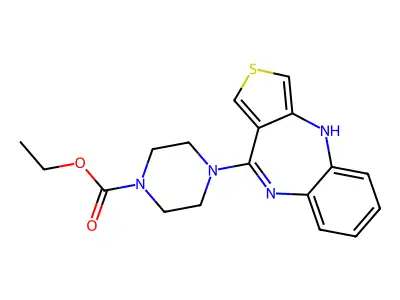 1-Piperazinecarboxylic acid, 4-(4H-thieno(3,4-b)(1,5)benzodiazepin-10-yl)-, ethyl ester structure