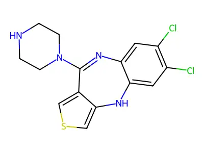 4H-Thieno[3,4-b][1,5]benzodiazepine, 6,7-dichloro-10-(1-piperazinyl)- structure