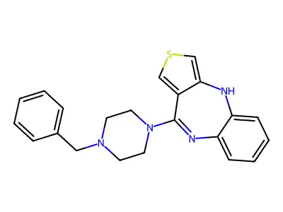 4H-Thieno(3,4-b)(1,5)benzodiazepine, 10-(4-benzyl-1-piperazinyl)- structure