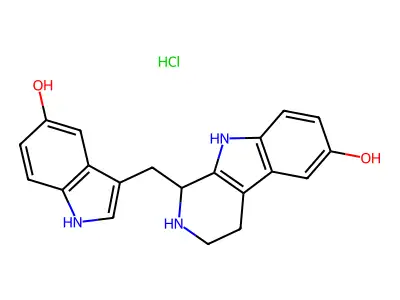 ((Tetrahydro-2',3',4',9'-1H-beta-carboline-1') methyl)-3 indolyl-5 chlorhydrate [French] structure