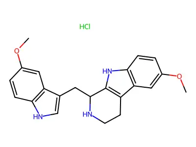 1-(5'-Methoxy-3'-indolylmethyl)-6-methoxy-1,2,3,4-tetrahydro(9H)-pyrido(3,4-b)indole HCl structure