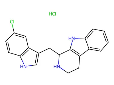 1-(5'-Chloro-3'-indolylmethyl)-1,2,3,4-tetrahydro-(9H)-pyrido(3,4-b)indole hydrochloride structure