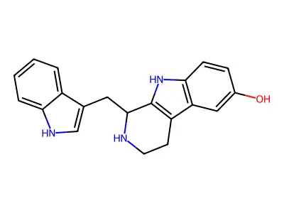 1H-Pyrido[3,4-b]indol-6-ol, 2,3,4,9-tetrahydro-1-(1H-indol-3-ylmethyl)- structure
